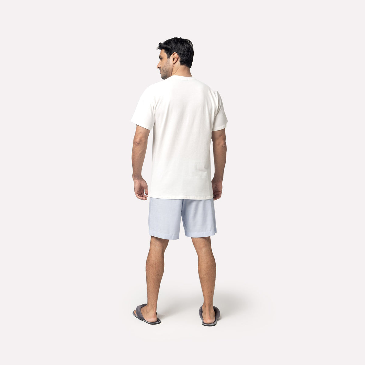 Pijama Masculino Curto Listrado Azul Marinho