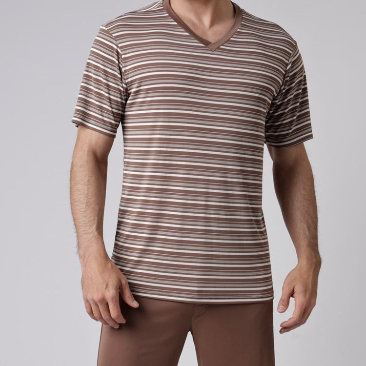Pijama Masculino Curto Listrado Choco