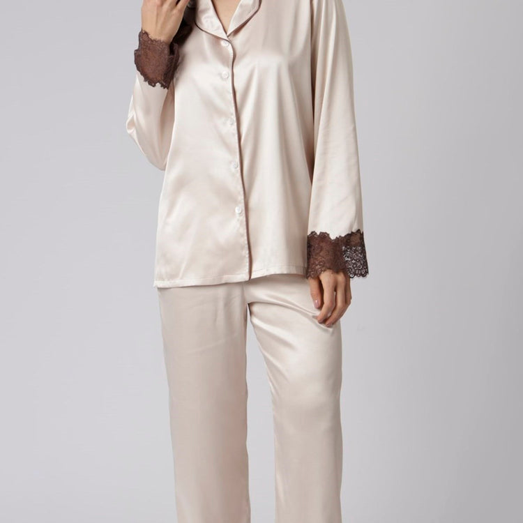 Pijama Feminino Aberto Longo Cremino
