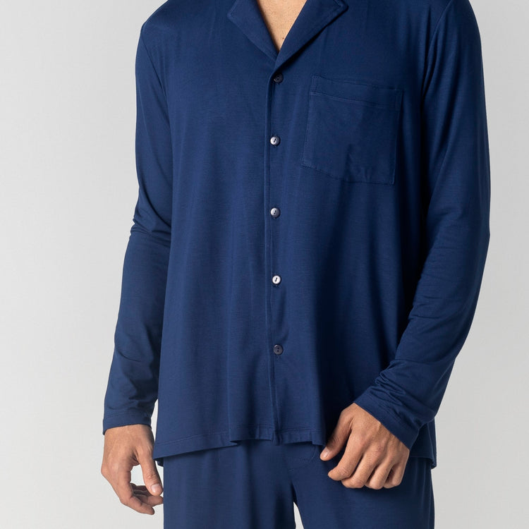 Pijama Masculino Longo Aberto Marinho