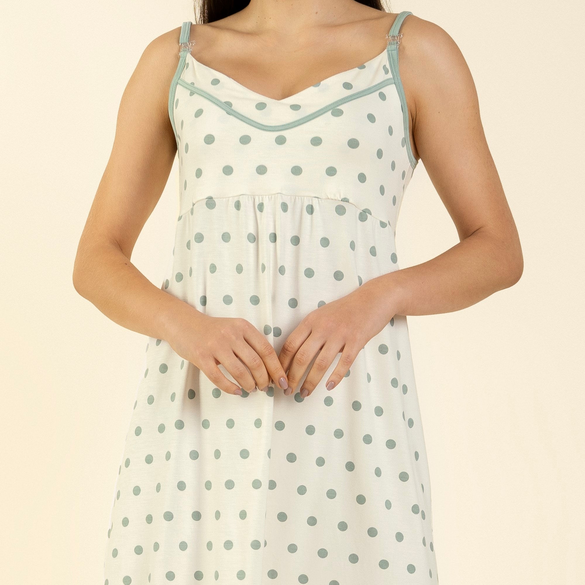 Camisola Gestante de Alça Poá Green