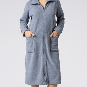 Robe Longo com Zíper em Soft Glacê Azul