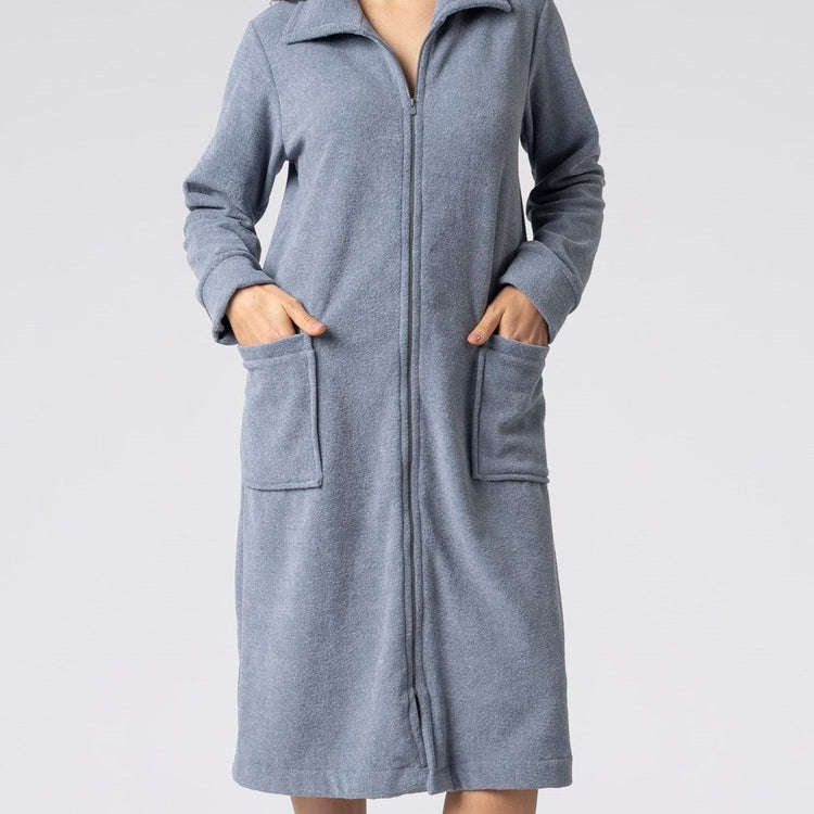 Robe Longo com Zíper em Soft Glacê Azul