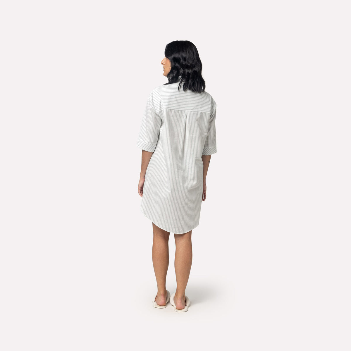 Camisão Feminino Curto Aberto Listrado Verde