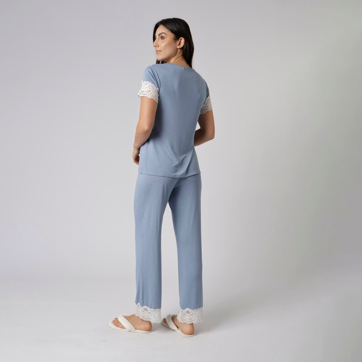 Pijama Feminino Manga Curta Urbano Blue