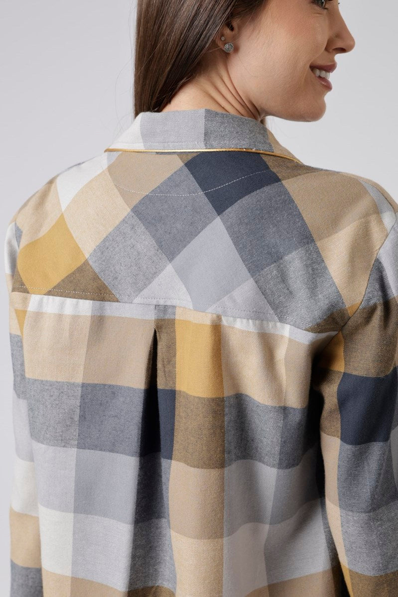 Camisão Feminino Curto Aberto Xadrez