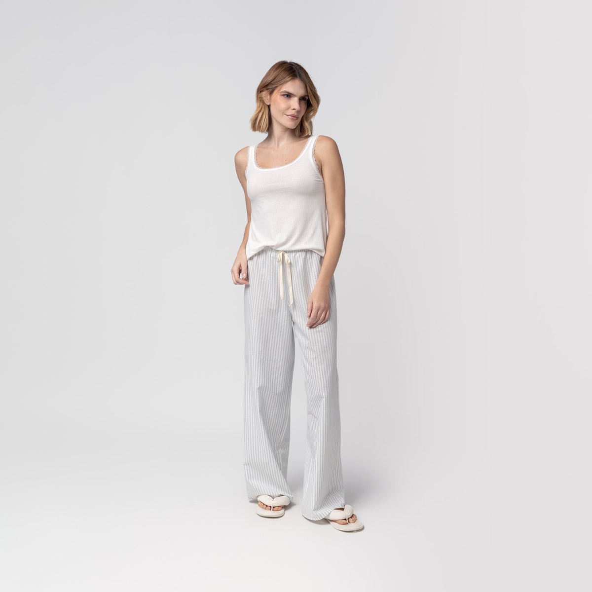 Pijama Feminino Regata Listrado Verde