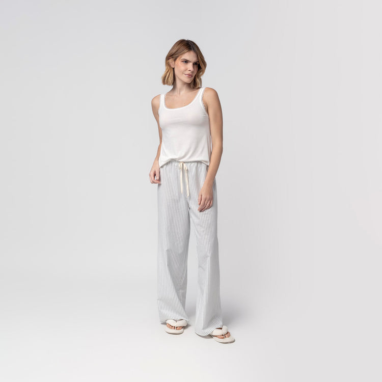 Pijama Feminino Regata Listrado Verde