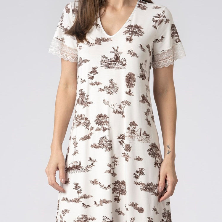 Camisão Feminino Curto Toile com Renda