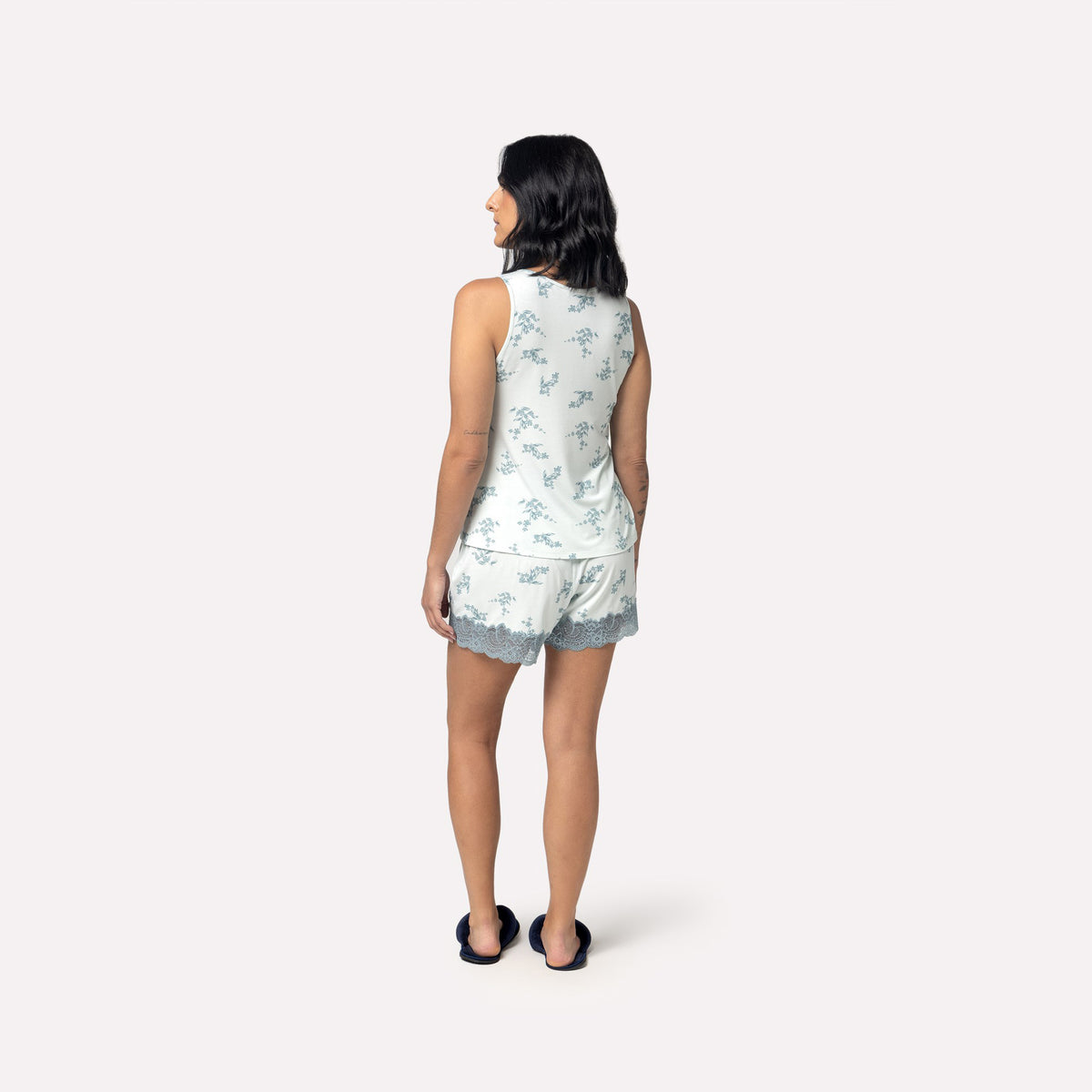 Short Doll Regata Blue Garden com Renda
