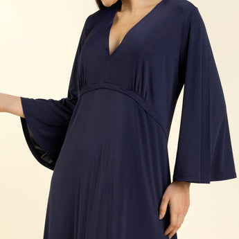Kaftan Feminino Longo Poliamida Azul Marinho
