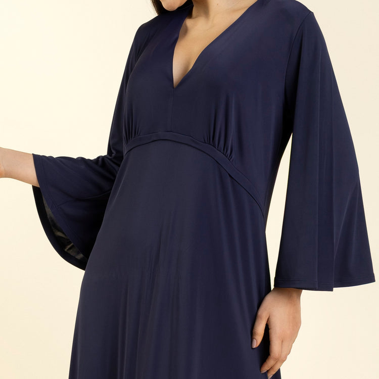 Kaftan Feminino Longo Poliamida Azul Marinho