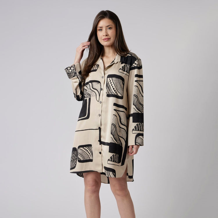 Camisão Feminino Aberto Curto Estampada Abstrato