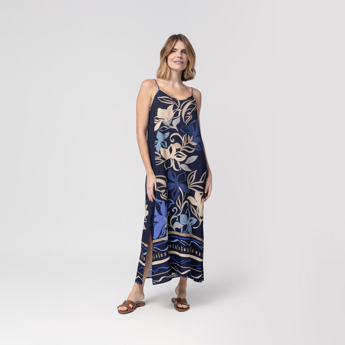 Camisola Midi de Alça Floral Azure