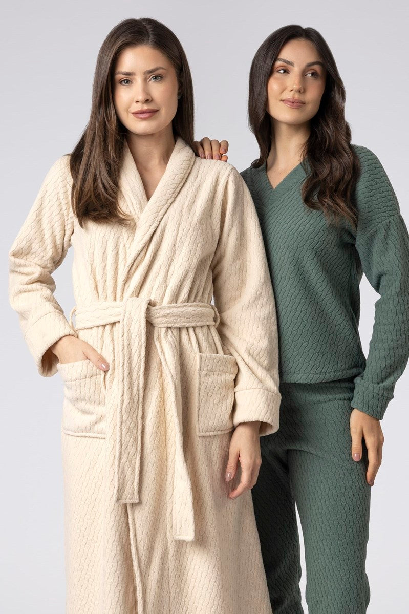 Robe Feminino Longo Soft Creme