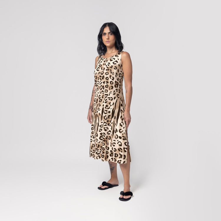 Camisola Plus Size Regata Midi Animal Print