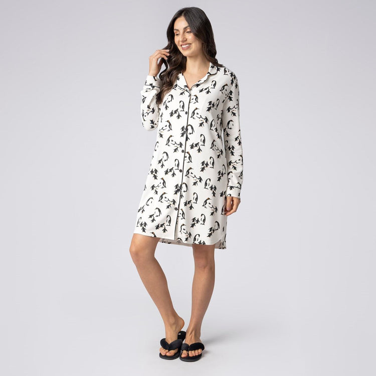 Camisão Feminino Curto Aberto Pinguim
