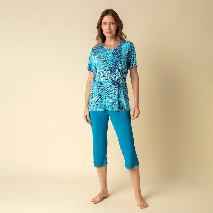 Pijama Feminino Capri Azul Turquesa