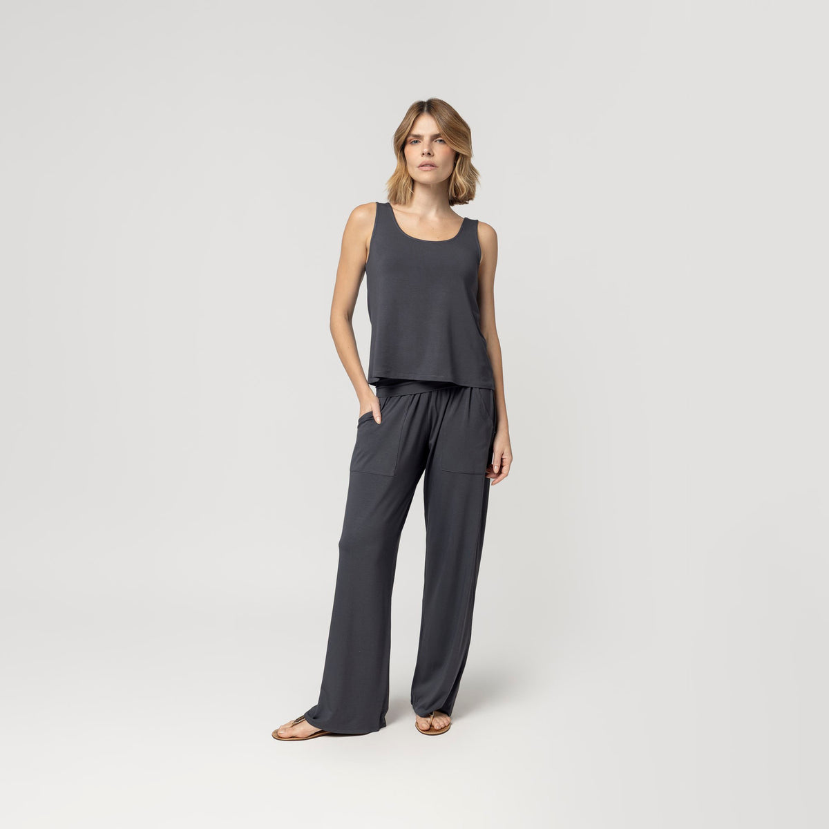 Conjunto Regata Balance Cinza Grafite com Bolso