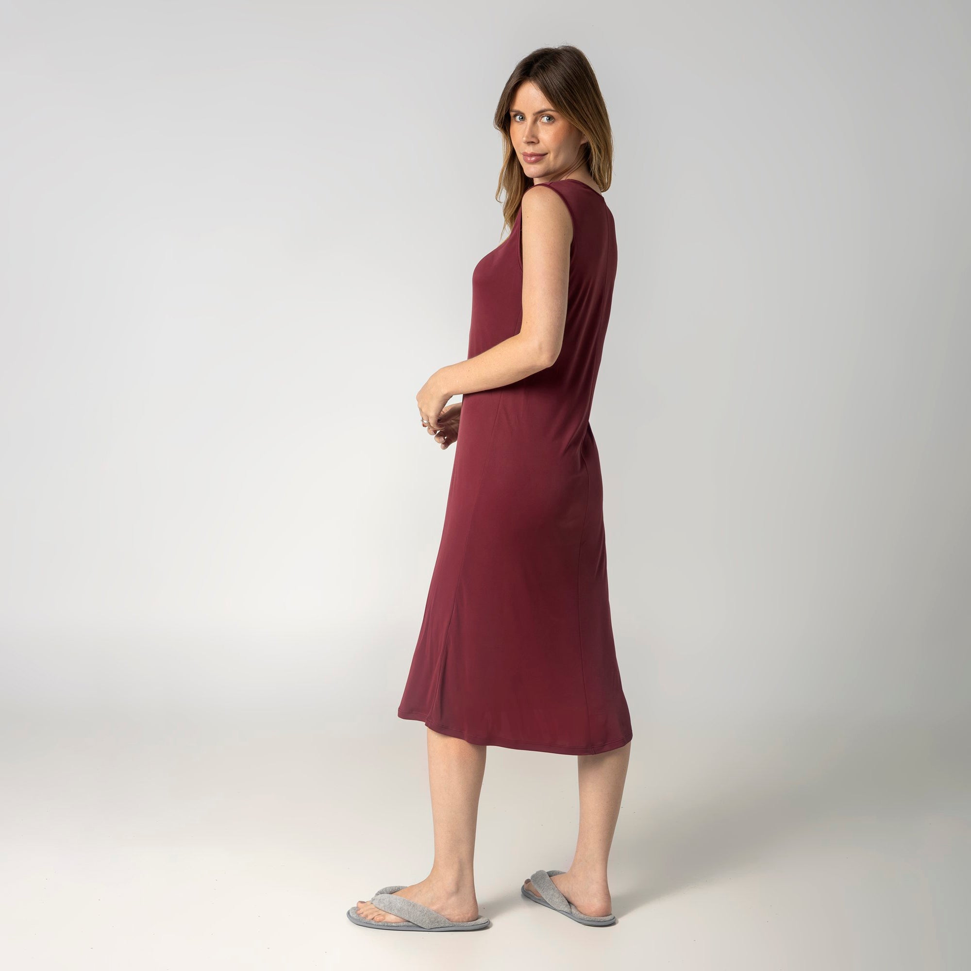 Camisola Midi Regata Vinho com Renda