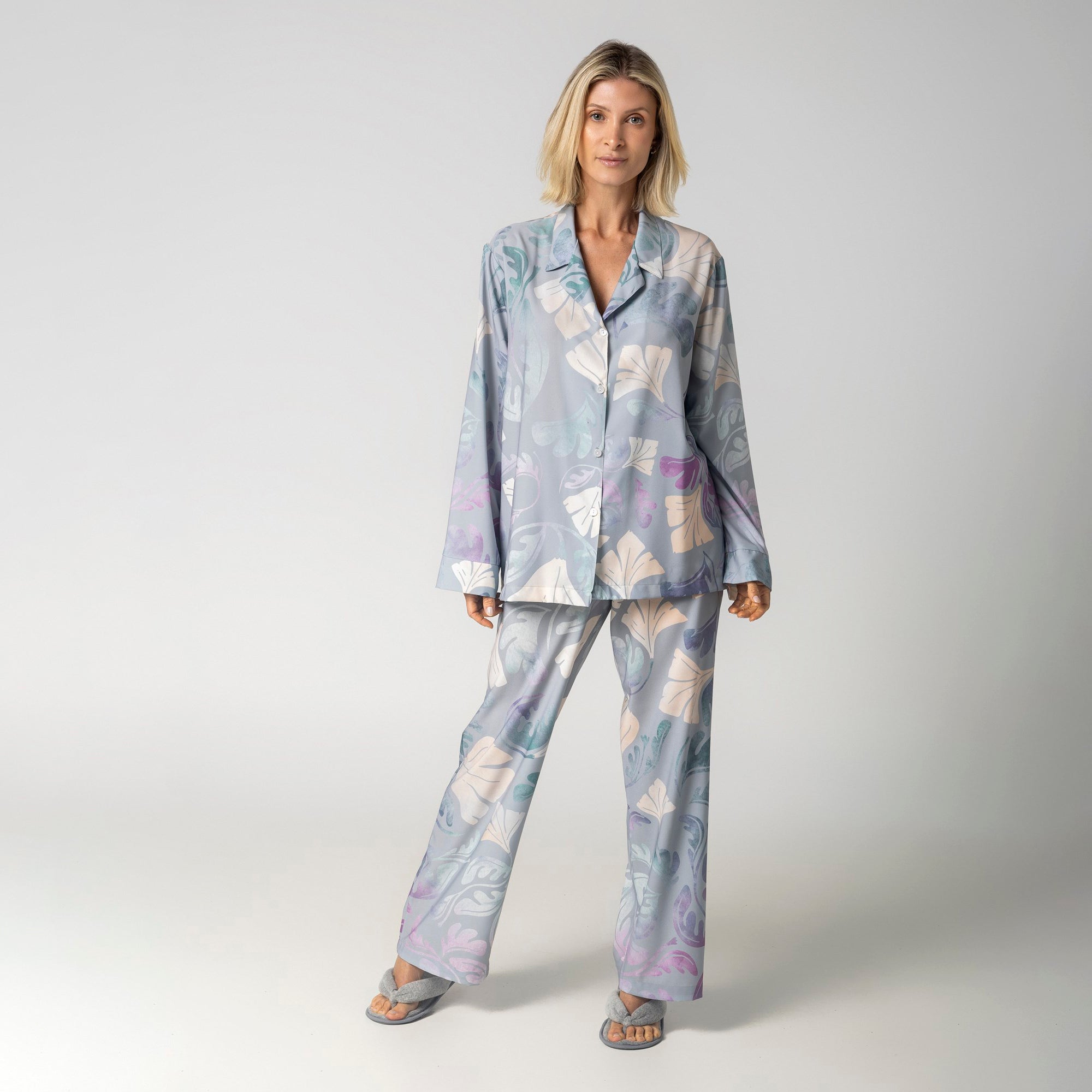 Pijama Feminino Longo Aberto Rainbow