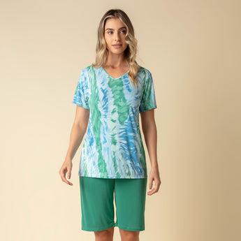 Bermudoll Feminino Verde Ondas