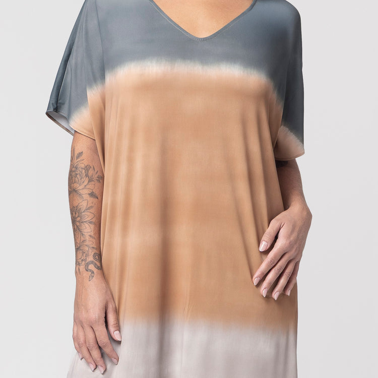Kaftan Feminino Midi Tie Dye com Fenda